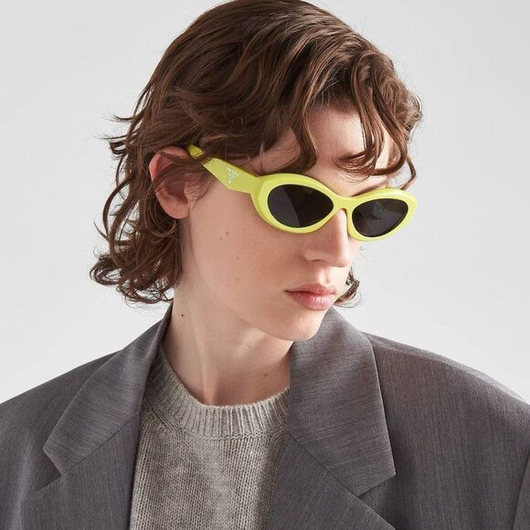Prada PR26ZS 13L08Z Sunglasses Cedar Dark Grey Oval Women